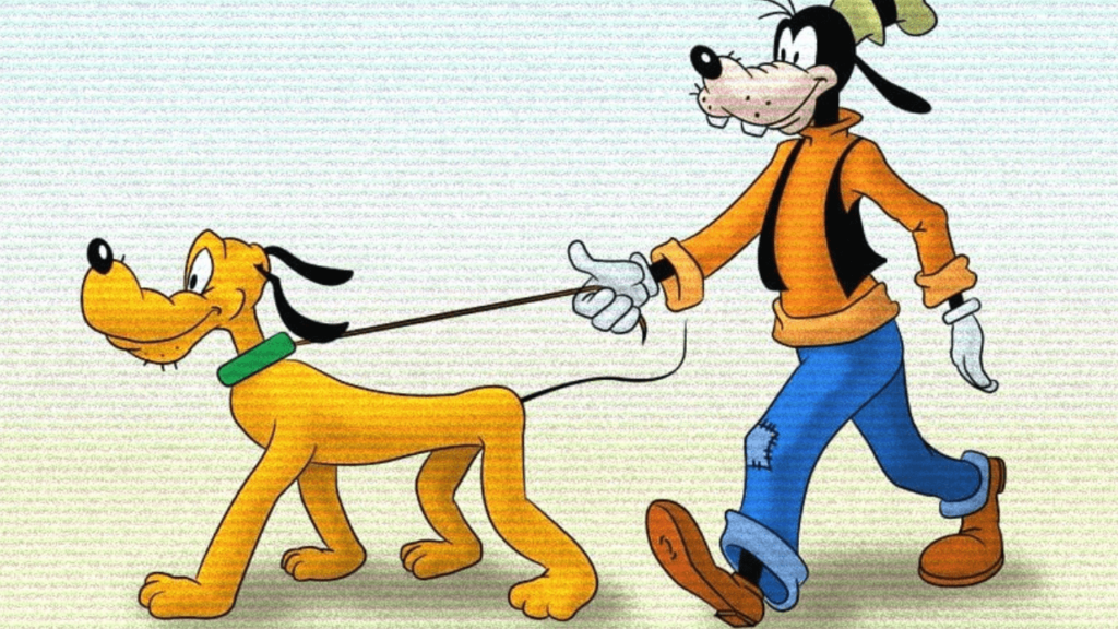 Pluto and Goofy