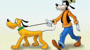 Pluto and Goofy